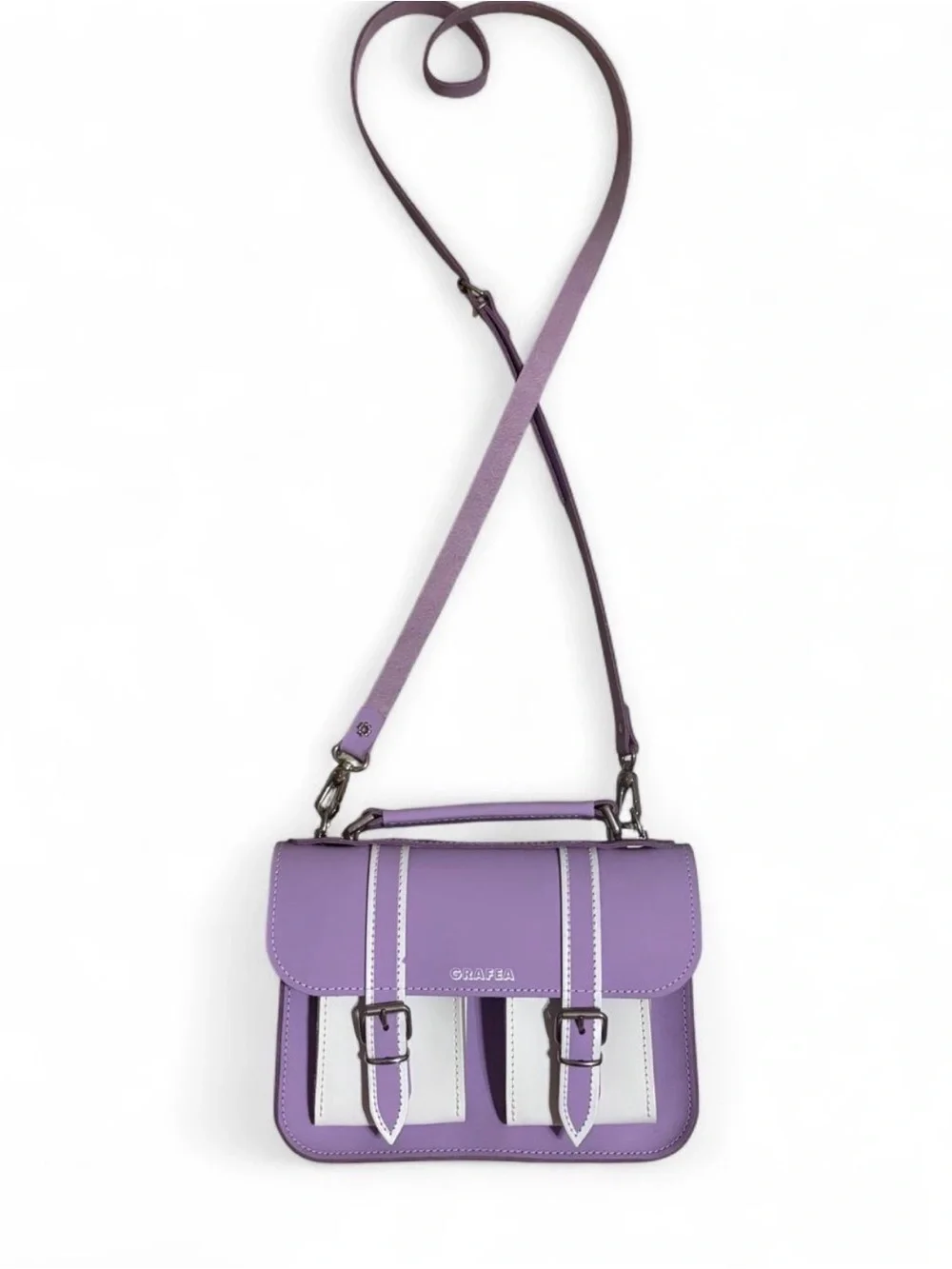Grafea Lavender & White Mini Satchel Crossbody Bag NWOT